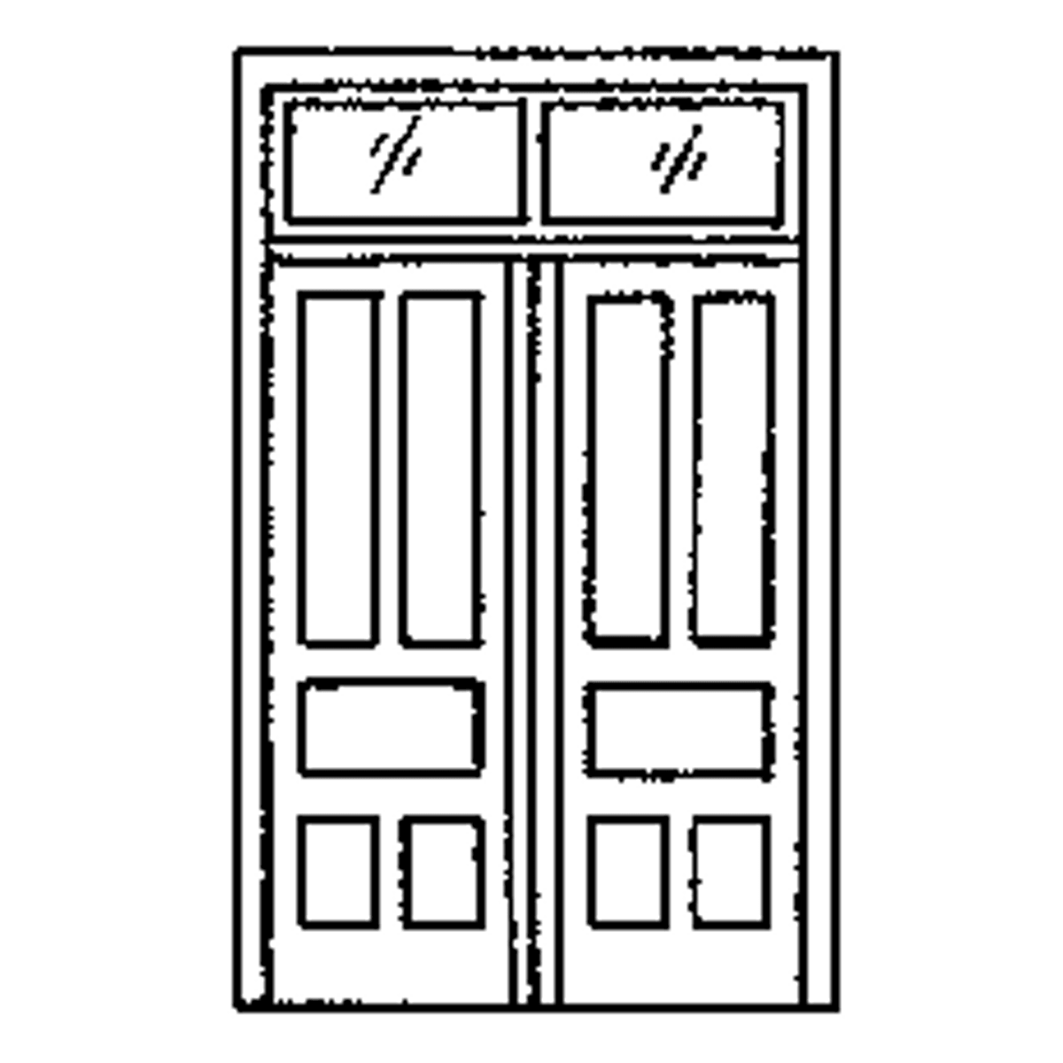 Grandt Line Products 5073 HO Double Door w/ Transom Pkg of 2 NIB