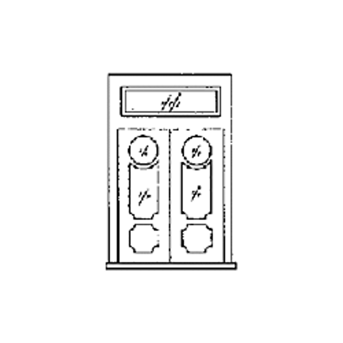 Grandt Line Products 5109 HO Door -Two-Lite Double Door w/Frame & Transom; pkg(3) NIB