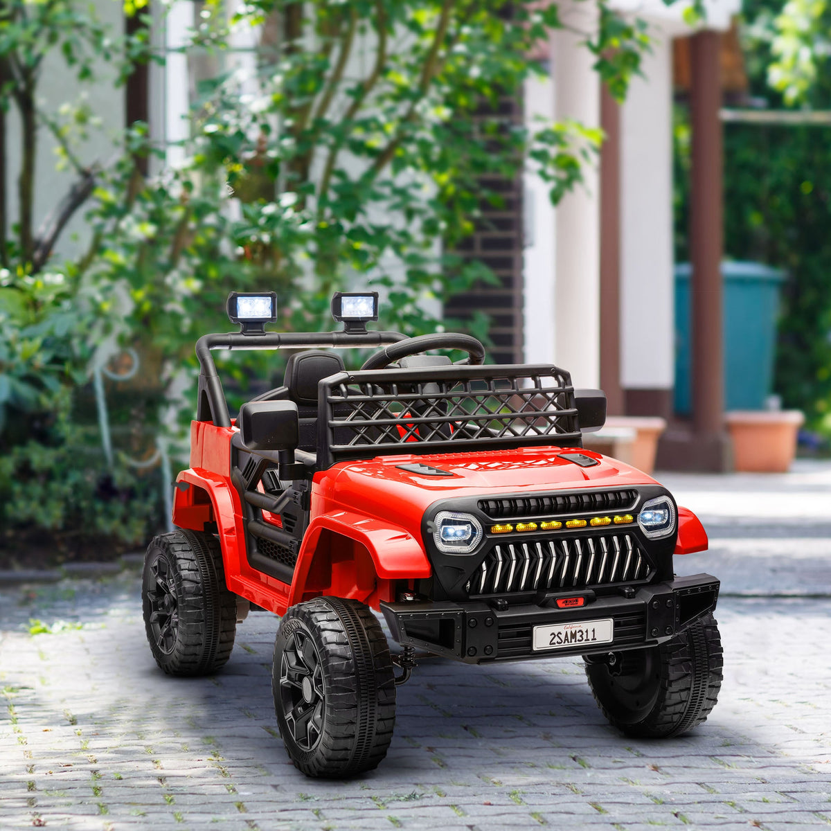 12V Ride on Truck, Electric Car for Kids with Remote Control, Suspension, 3 Speeds, USB Music Headlights, Black