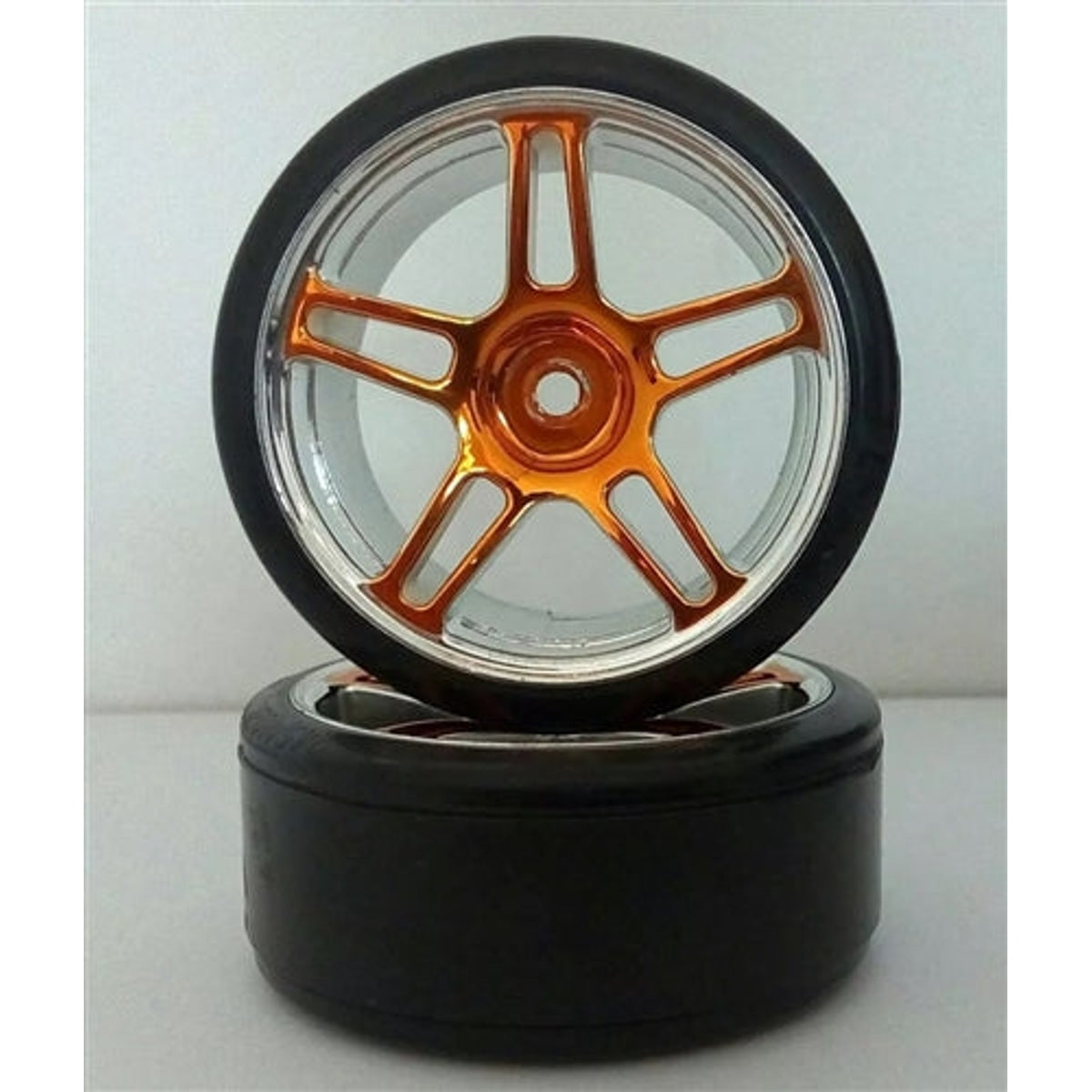 Himoto 112016 Drift On-Road Mounted 1:10 Tire (Orange / Chrome) NIB