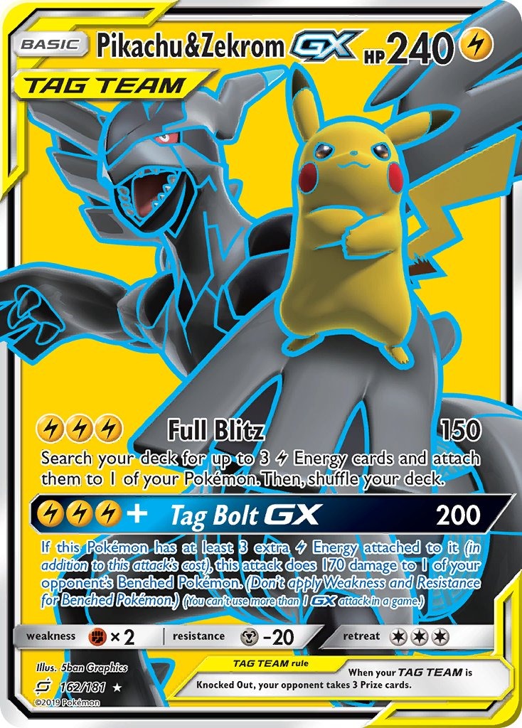 Pikachu & Zekrom GX 162/181