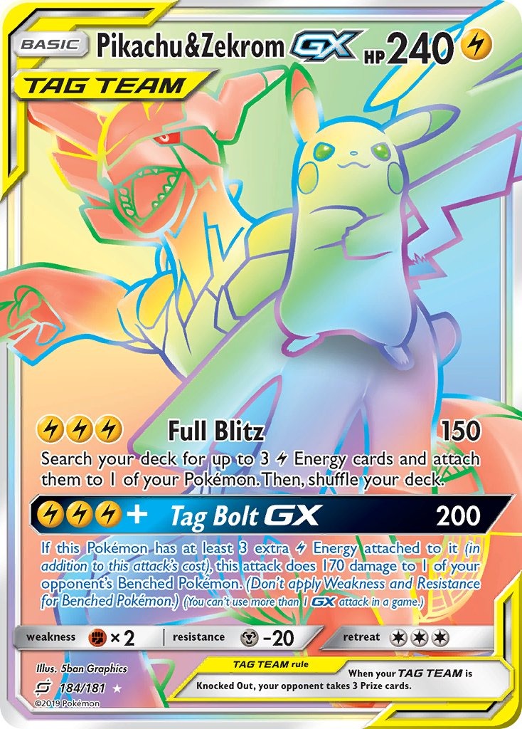 Pikachu & Zekrom GX 184/181