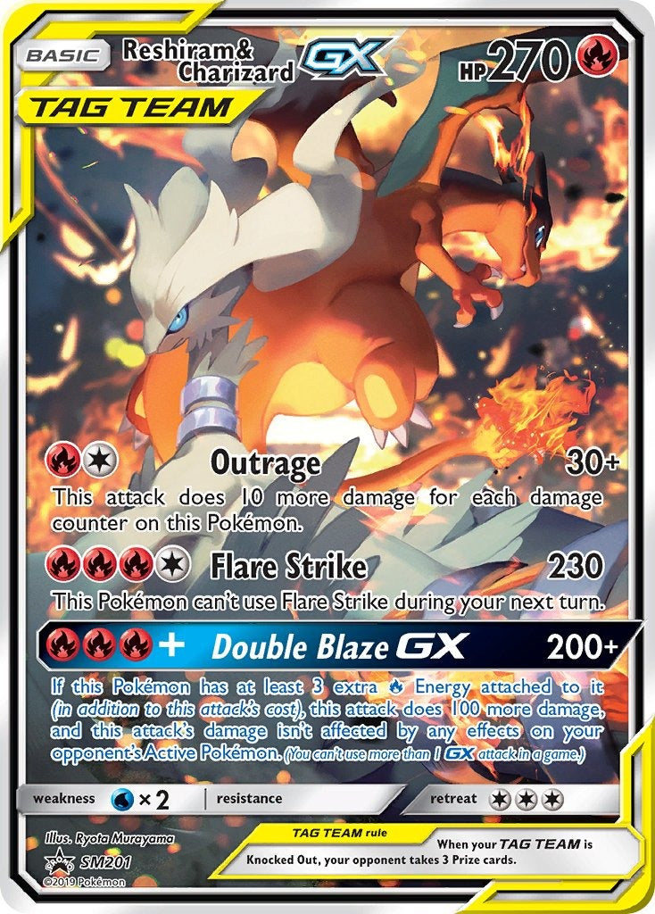 Reshiram & CharizardTag Team GX SM201