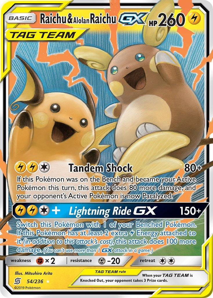 Raichu & Alolan Raichu GX 054/236