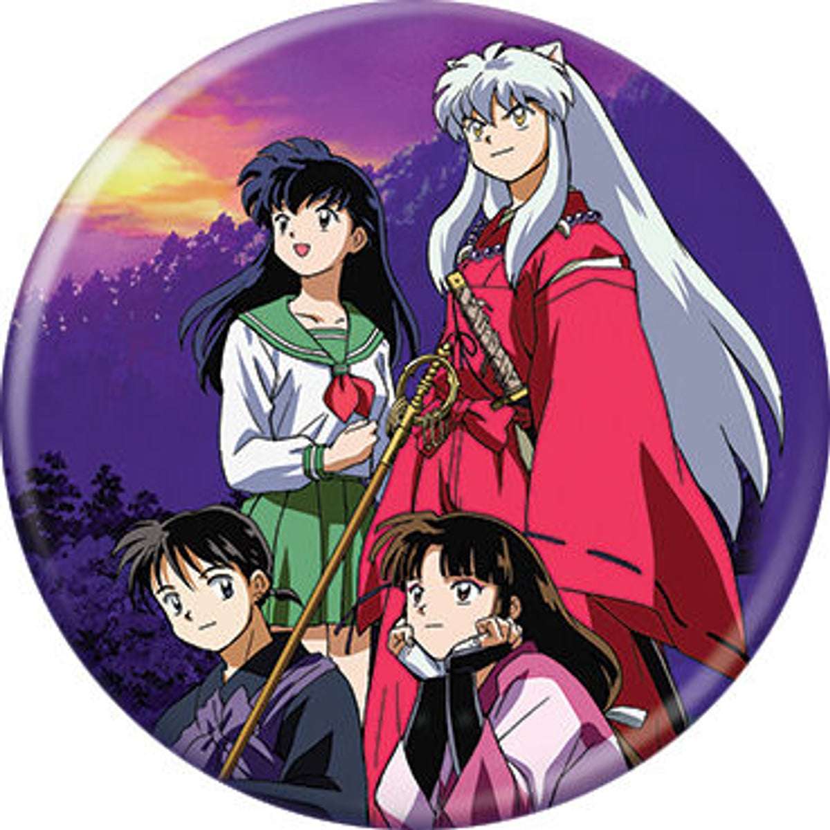 Inuyasha Kagome Miroku Kikyo Button