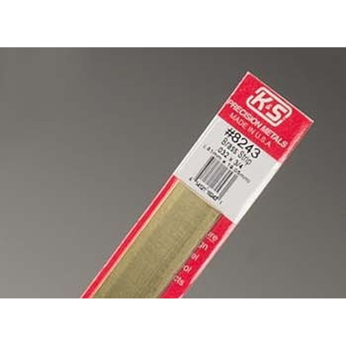 K&S Precision Metals #8243 Brass Strip 0.032" x 3/4" x 1' NIB