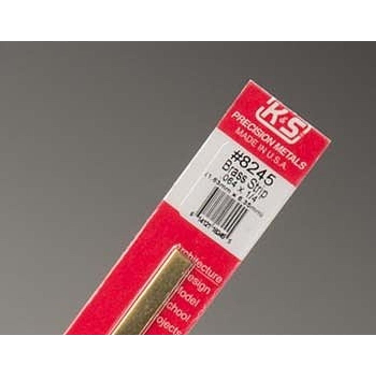 K&S Precision Metals #8245 Brass Strip 0.064" x 1/4" x 1' NIB