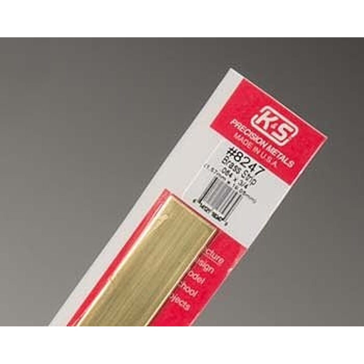 K&S Precision Metals #8247 Brass Strip 0.064" x 3/4" x 1' NIB
