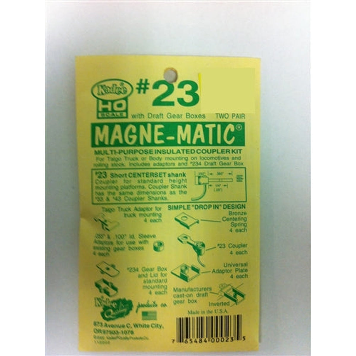 Kadee #23 HO Magne-Matic Multi-Purpose Insulated Coupler Kit Short 1/4" Centerset w/#213 & #234 Draft Gear Box & Talgo Truck Adaptors 2 Pair