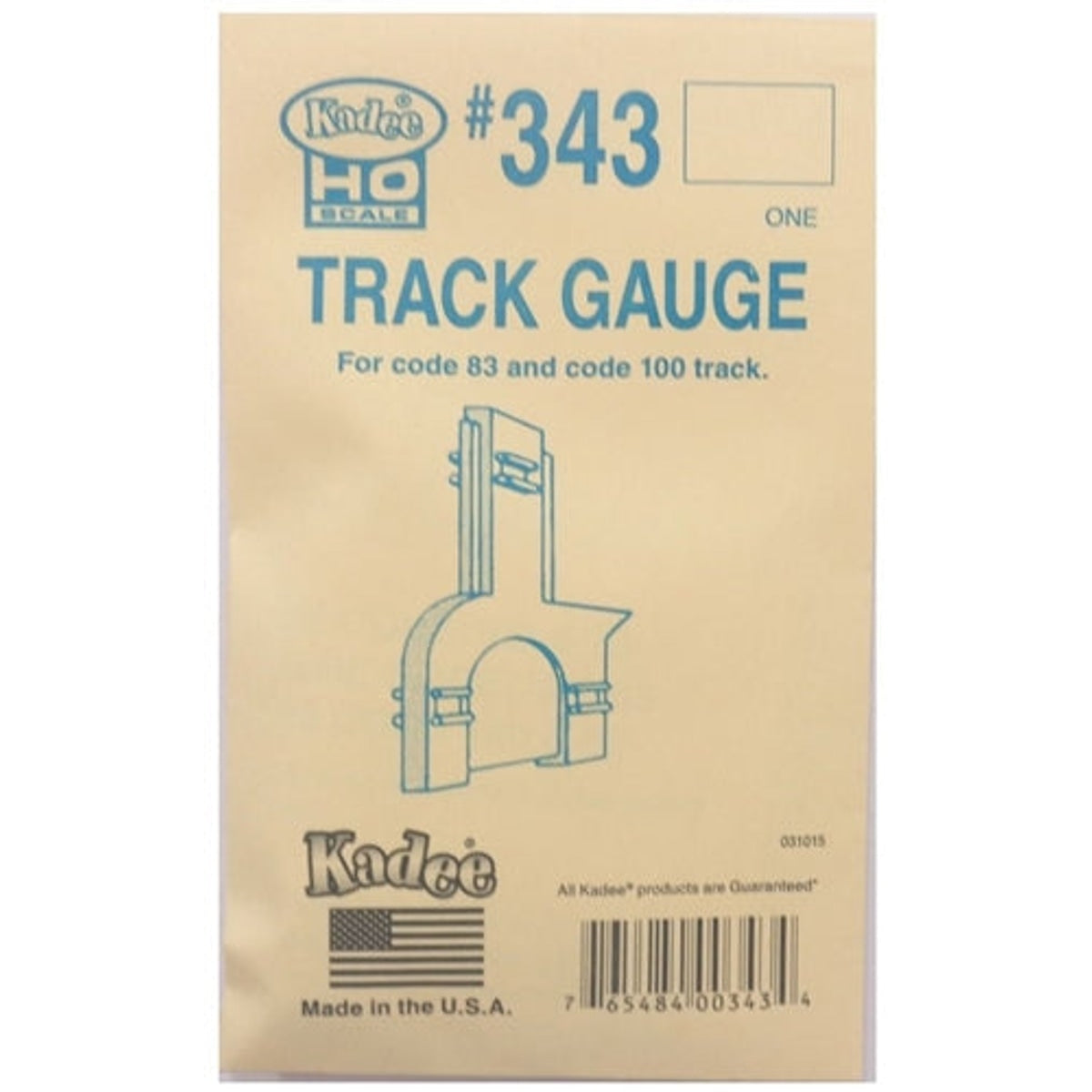Kadee #343 HO Track Gauge For Code 83 & Code 100 Track