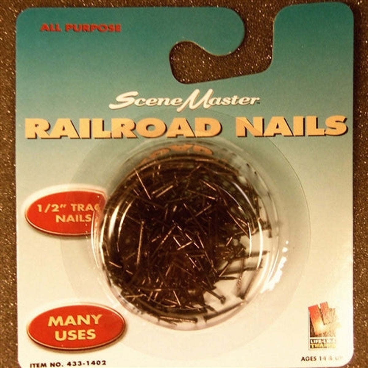 Life Like SceneMaster 433-1402 HO 1/2" Track Nails 20-Gram Package NIB