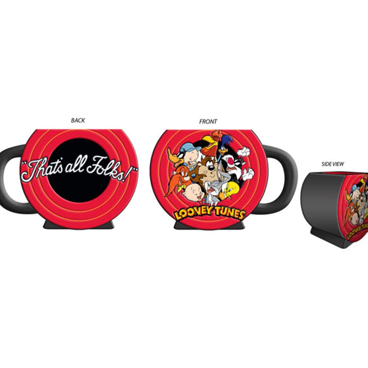Looney Tunes Laughing Group Bullseye 3D Sculpted Mug