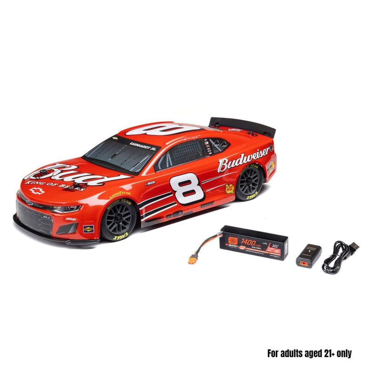 Losi 1/12 NASCAR AWD RC Racecar, Dale Earnhardt Jr. No. 8 Budweiser Chevrolet ZL1