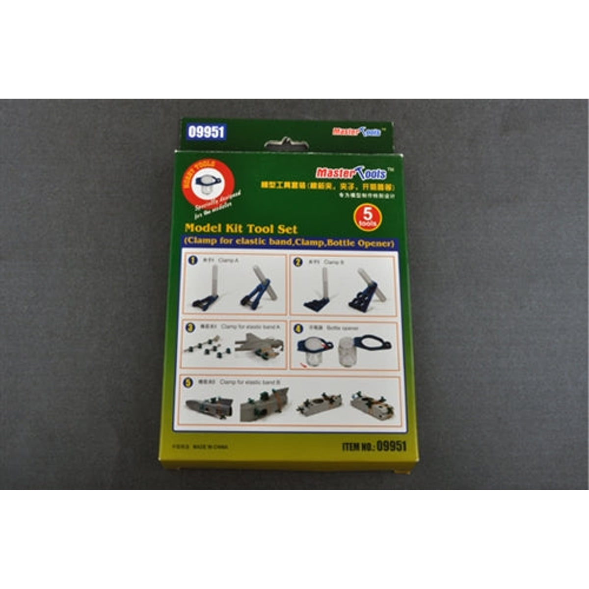 Master Tools 09951 Model Kit Tool Set (Clamp for Elastic Band, Clamp, Bottle Opener) NIB