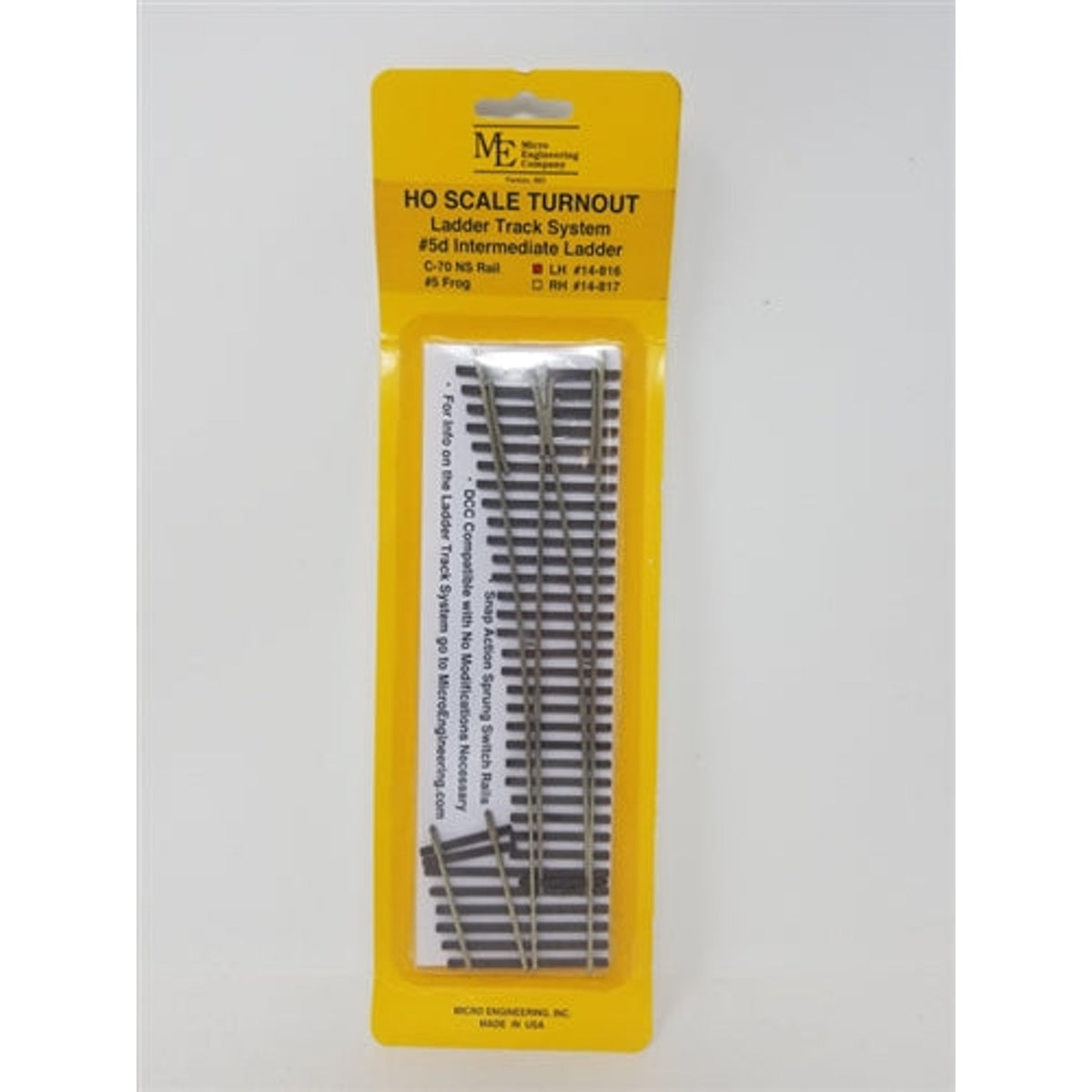 Micro Engineering 14-816 HO Code 70 #5d Intermediate Ladder Turnout Ladder Track System Left Hand NIB