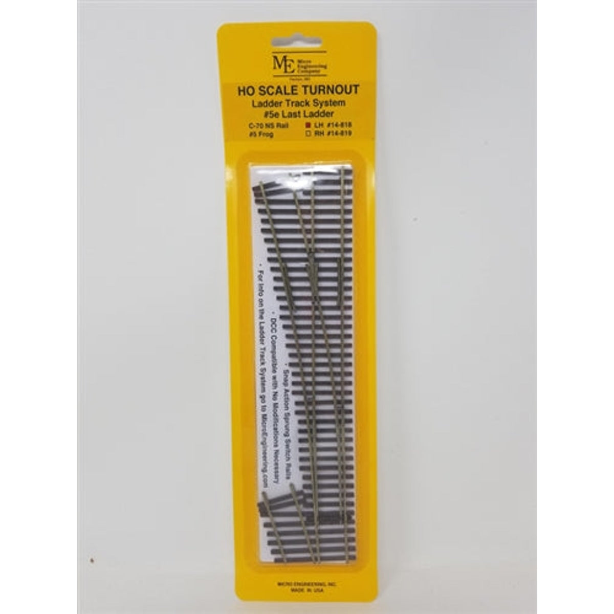 Micro Engineering 14-818 HO Code 70 #5e Last Ladder Turnout Ladder Track System Left Hand NIB