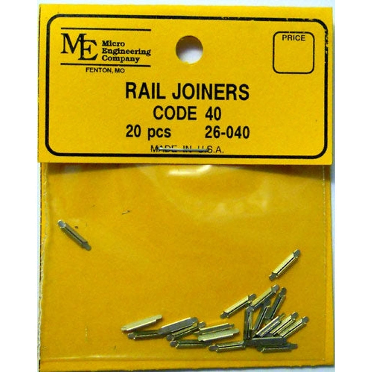 Micro Engineering 26-040 HO Code 40 Rail Joiners 20 pcs
