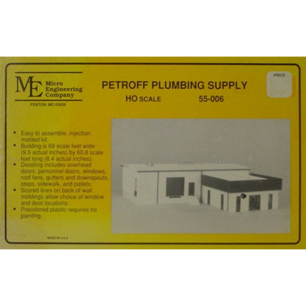 Micro Engineering 55-006 HO Petroff Plumbing Supply KIT NIB
