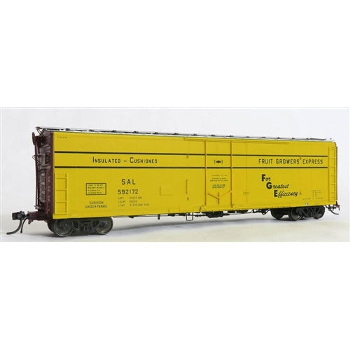 Moloco 33061-02 HO FGE 50' Refrigerator Car w/ 10-1 Center Door Seaboard Air Line SAL #592172 Yellow Black As Delivered NIB RTR