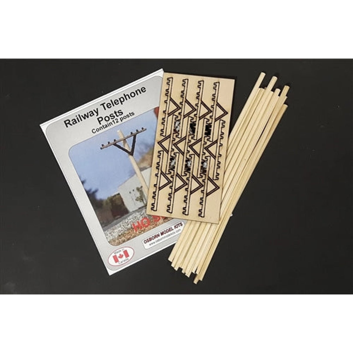 Osborn Model Kits RRA-1068 HO Telephone Posts Laser Cut Wood KIT NIB
