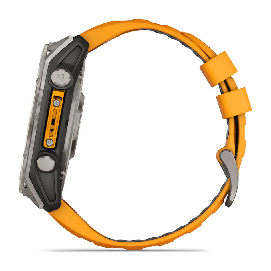 fēnix® 8 – 51 mm, AMOLED Sapphire, Titanium with Spark Orange/Graphite Band