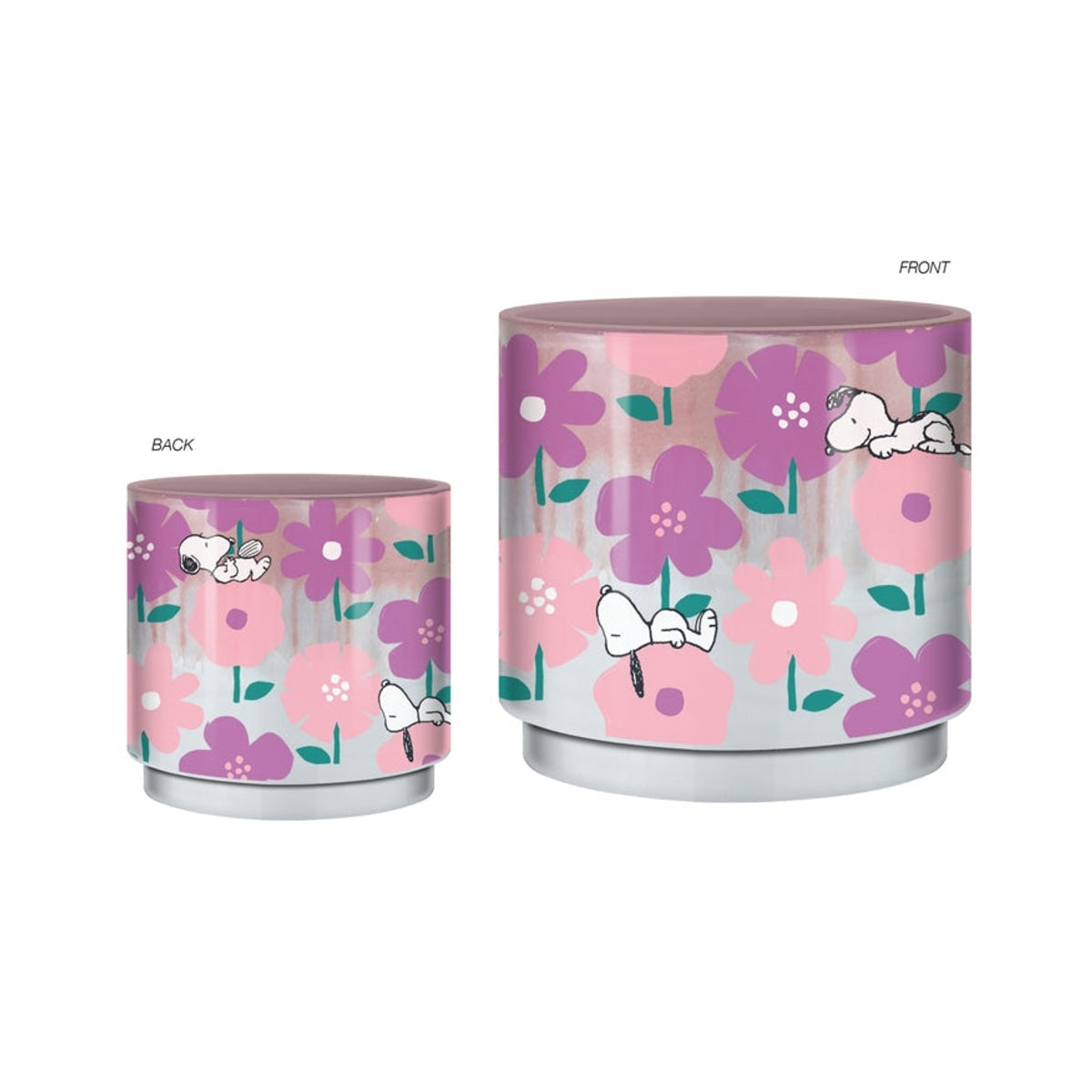 Peanuts Snoopy Flower Pattern Reactive Glaze Ceramic Planter