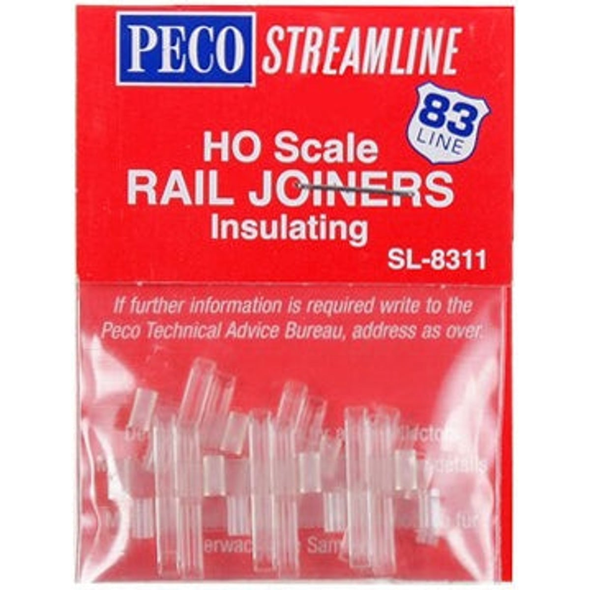 Peco Streamline SL-8311 HO Code 83 Insulated Rail Joiners North American Style Pack of 9 NIB