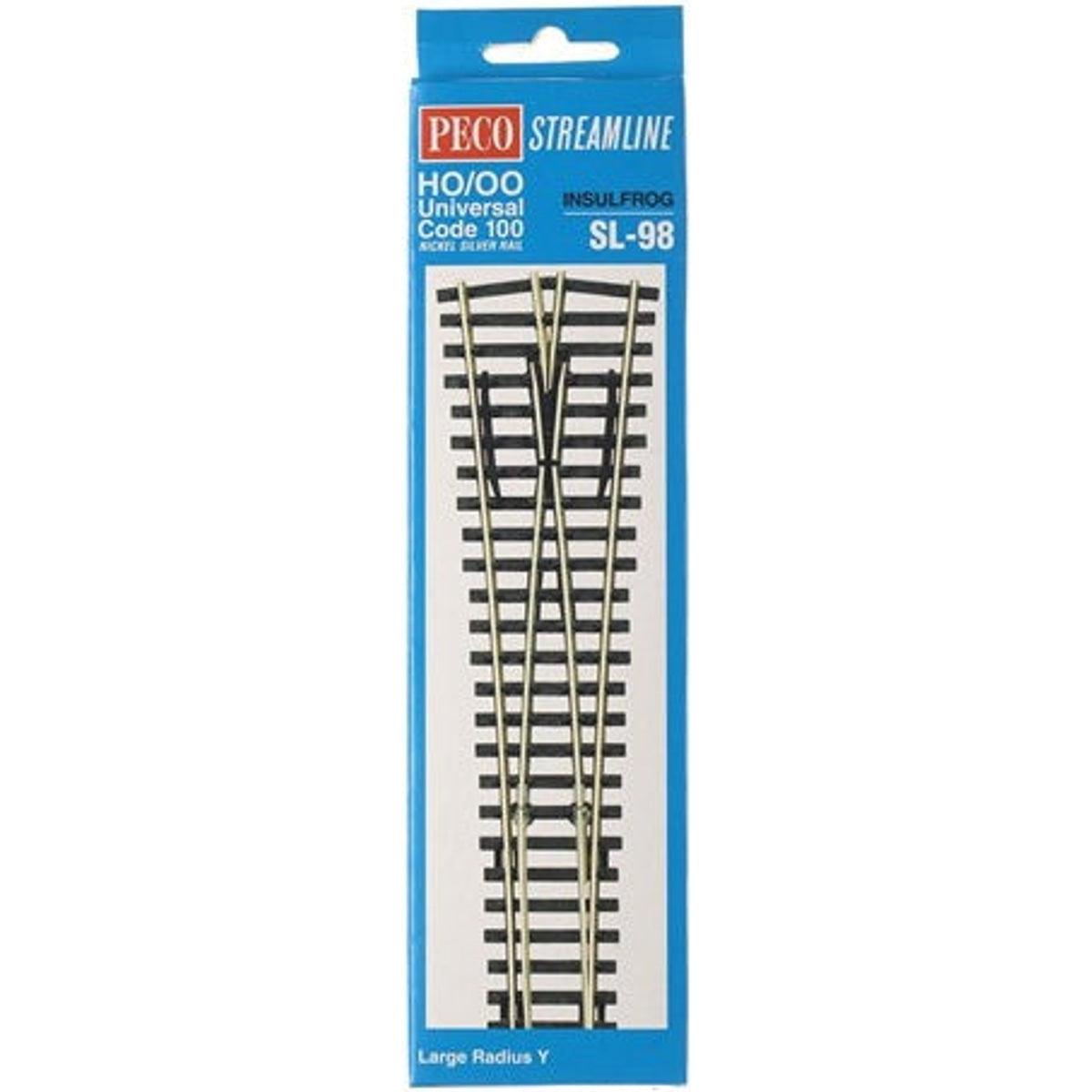Peco Streamline SL-98 HO / OO Universal Code 100 Nickel Silver Rail Insulfrog Large Radius Wye Turnout Switch