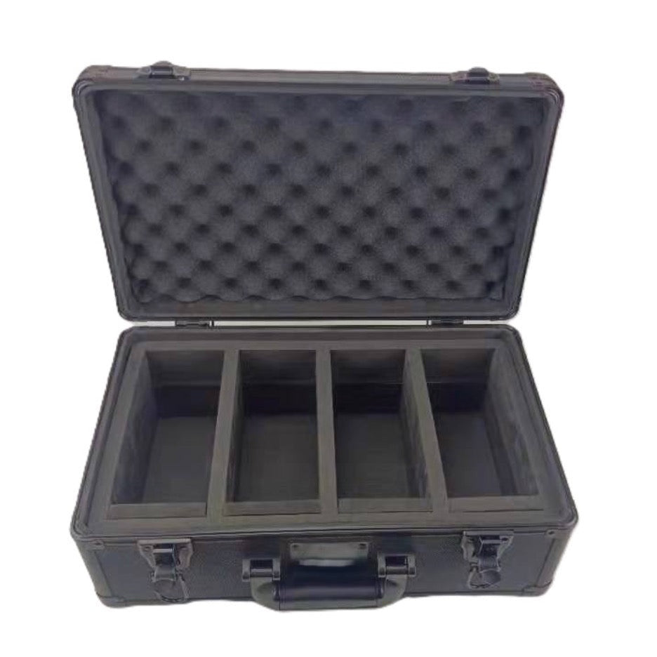 Evoretro - Black Aluminum Heavy Duty Graded Card Lockable Storage Box 4 Rows