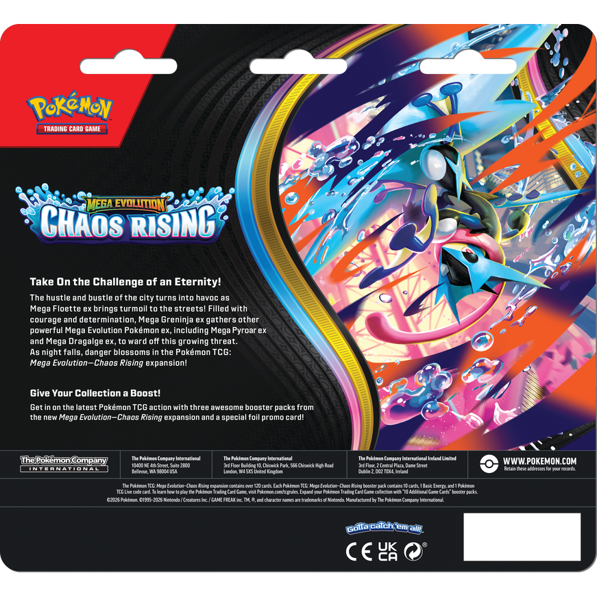 Pokemon TCG: Mega Evolution Chaos Rising 3 Pack Blister