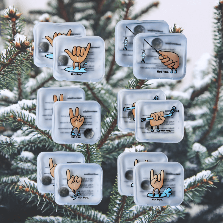 Hot Poc Eco-Friendly Reusable Hand Warmers Family Pack (12-Pack)