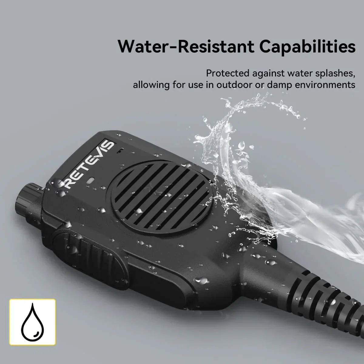 Retevis HK011 Amateur Ham Two-Way Radio Speaker Microphone With AI Noise Canceling Microphone 2 Pin K Plug