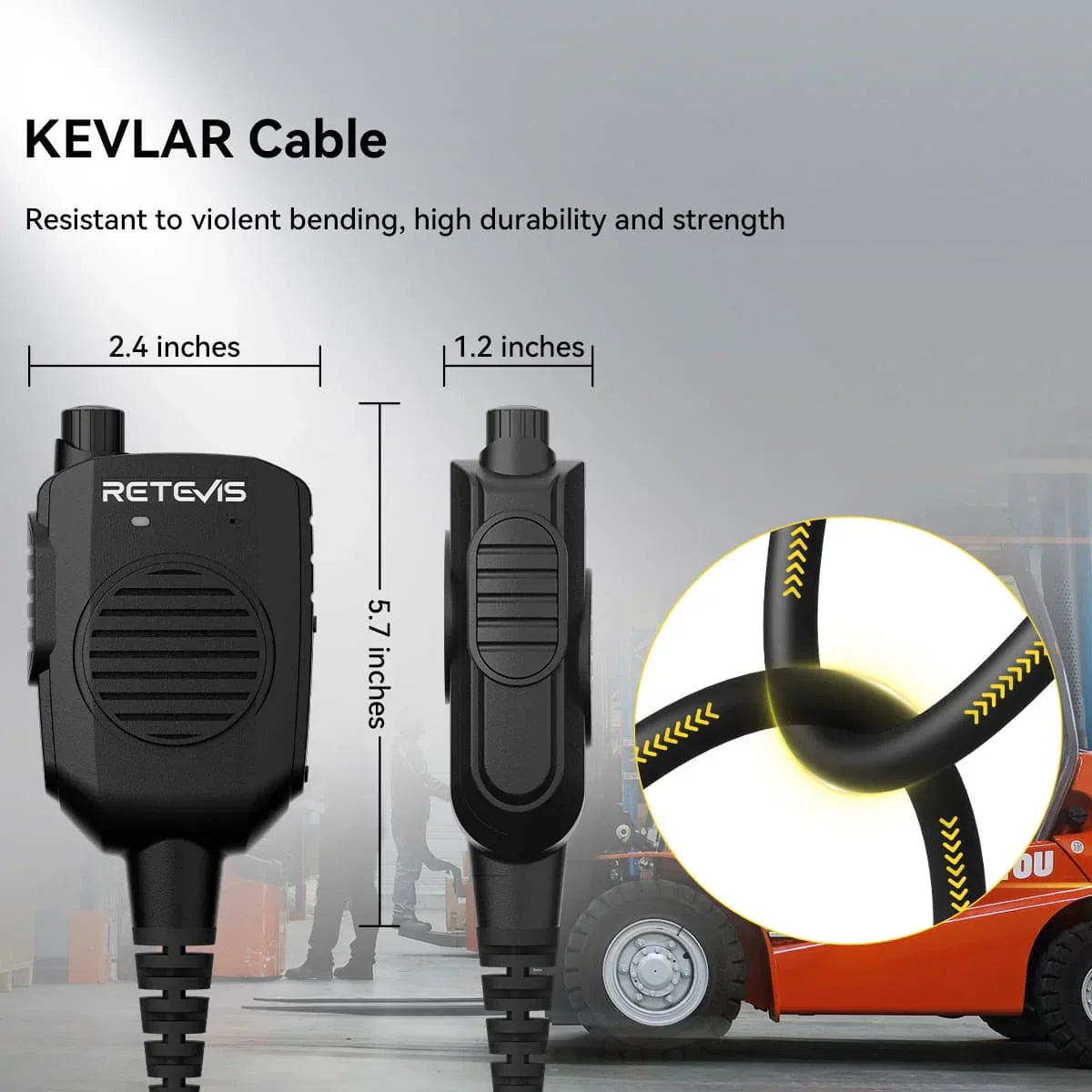 Retevis HK011 Amateur Ham Two-Way Radio Speaker Microphone With AI Noise Canceling Microphone 2 Pin K Plug