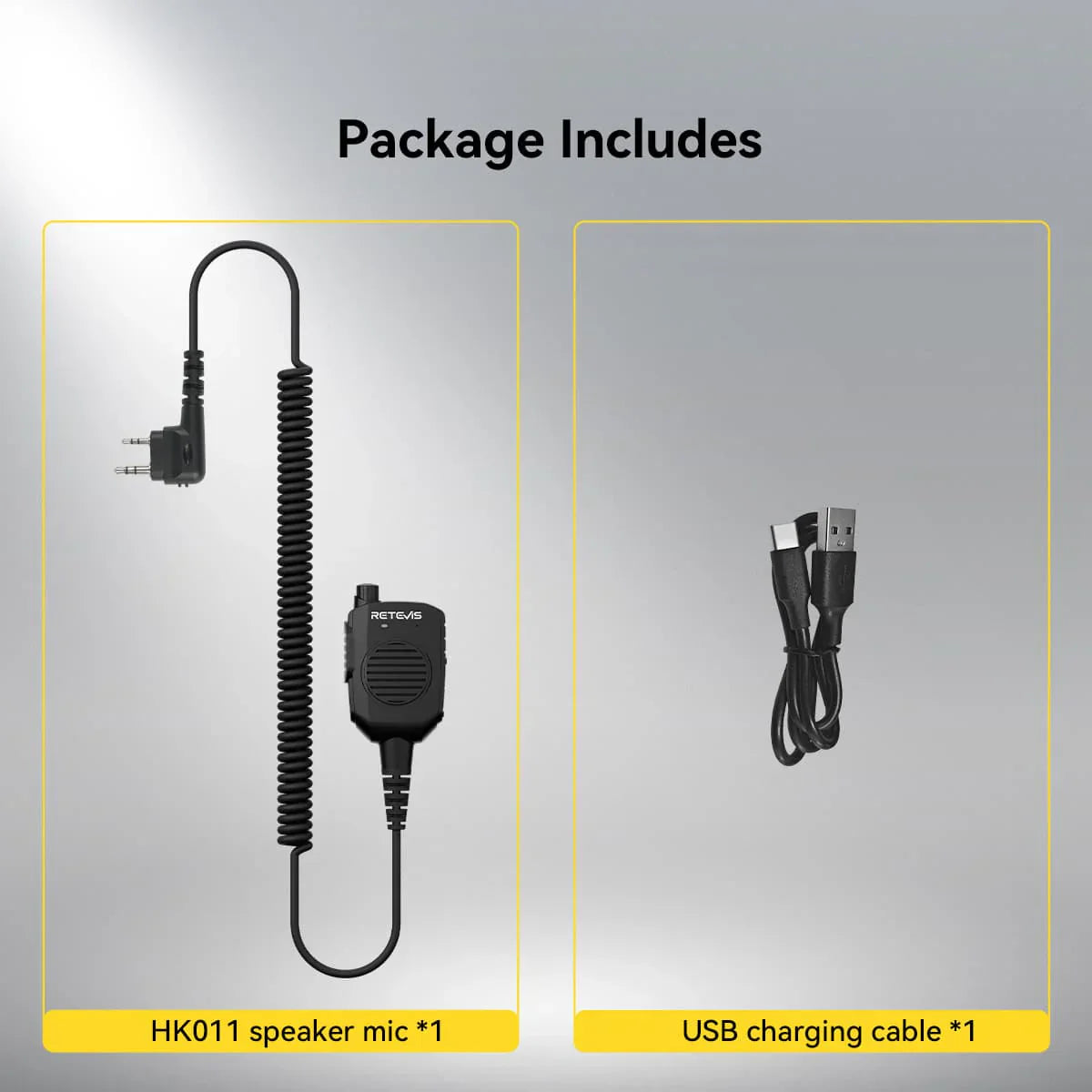 Retevis HK011 Amateur Ham Two-Way Radio Speaker Microphone With AI Noise Canceling Microphone 2 Pin K Plug