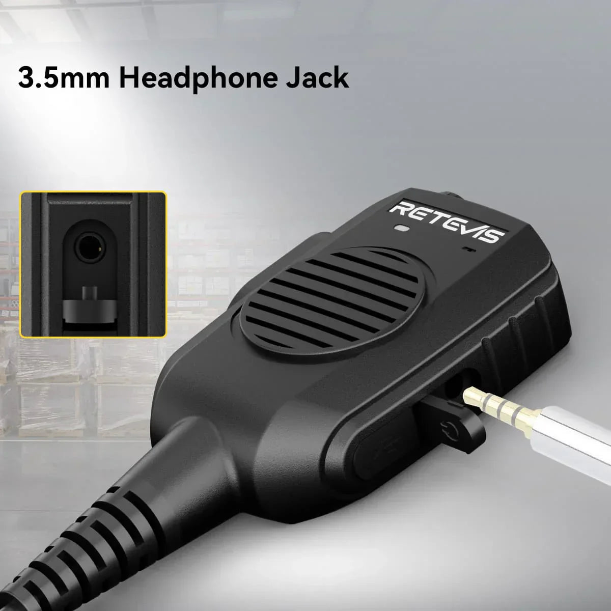 Retevis HK011 Amateur Ham Two-Way Radio Speaker Microphone With AI Noise Canceling Microphone 2 Pin K Plug