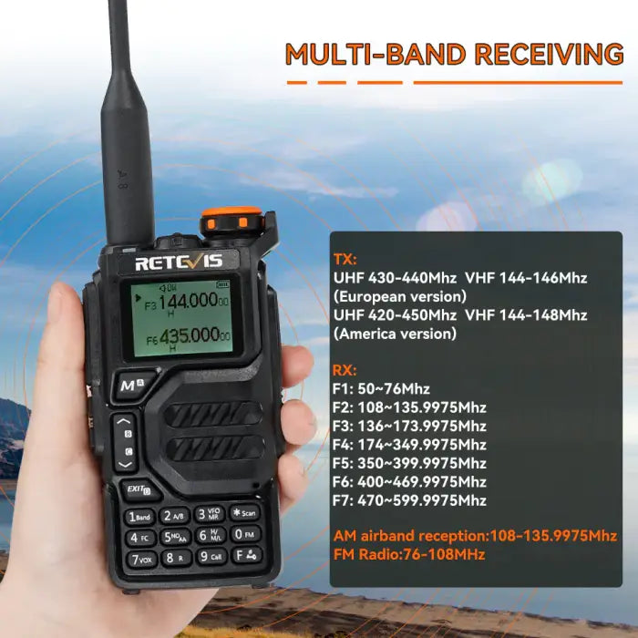 Retevis RA79 (UV-K5) Portable Handheld Multiband Amateur Ham Radio Transceiver Scanner Frequency Counter