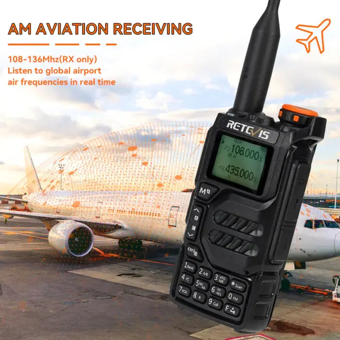 Retevis RA79 (UV-K5) Portable Handheld Multiband Amateur Ham Radio Transceiver Scanner Frequency Counter
