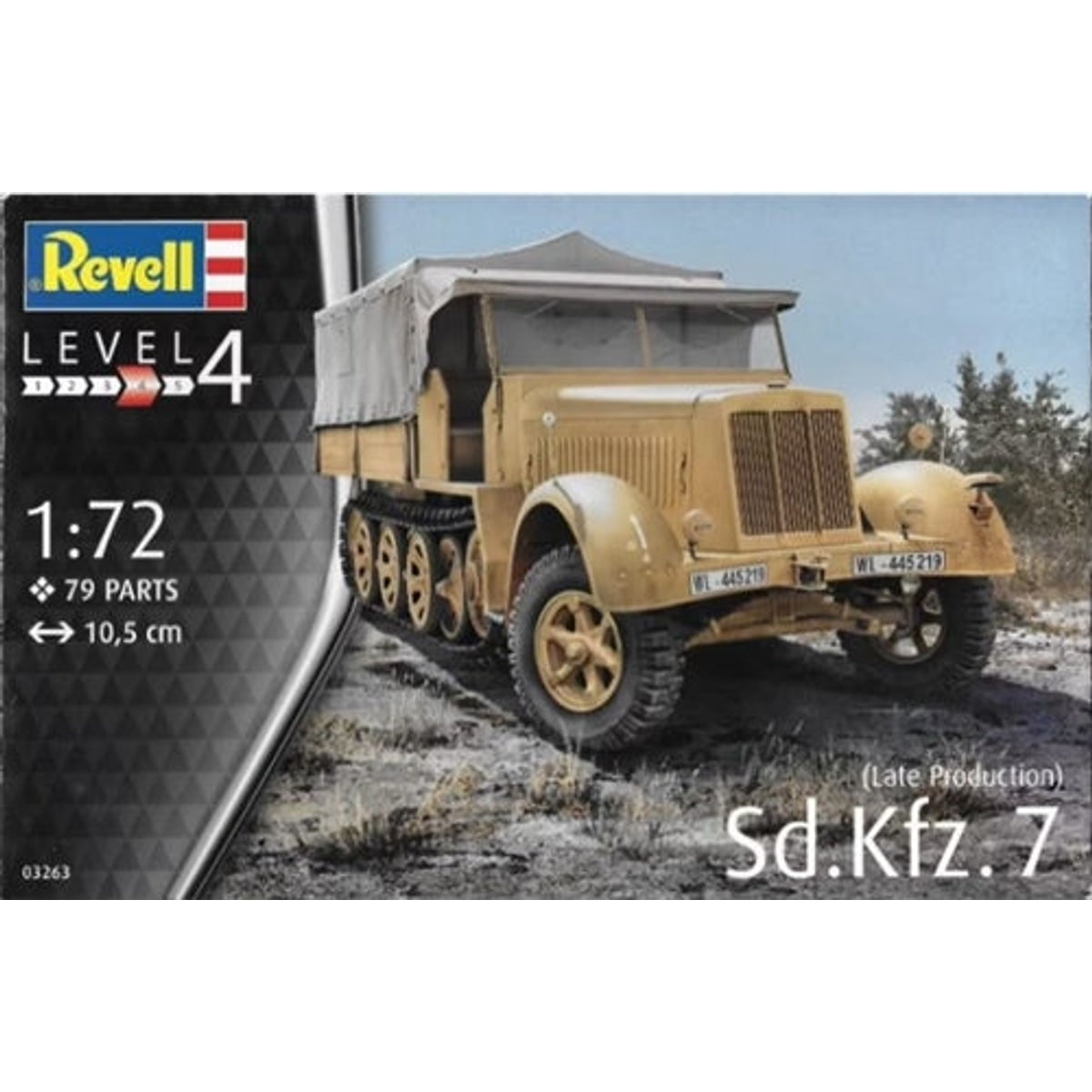 Revell Germany 03263 Sd.Kfz.7 Late Production 1/72 Plastic Model Kit (Level 4) NIB