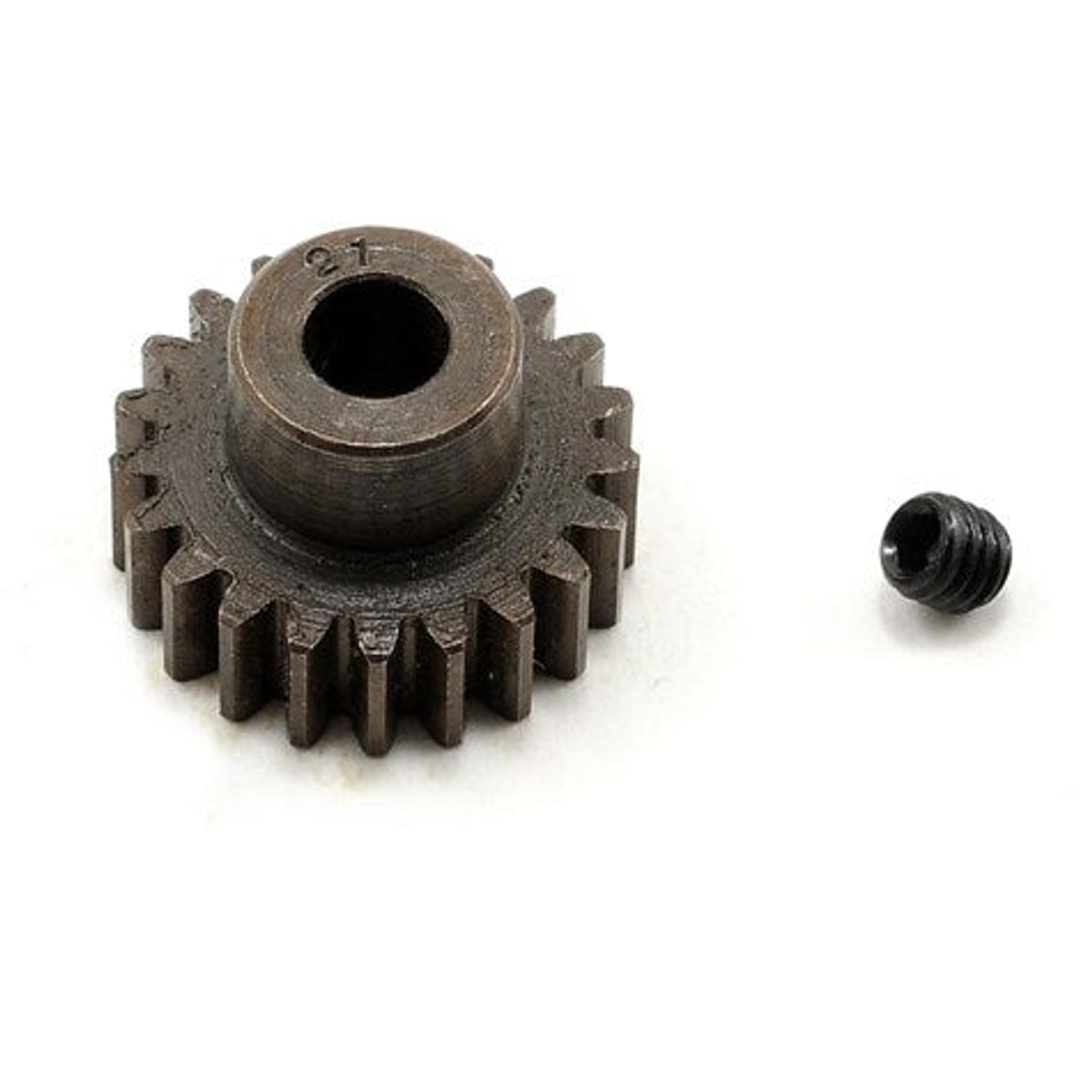 Robinson Racing 8721 21 Tooth Extra Hard Steel .8 Mod Pinion Gear w/5mm Bore