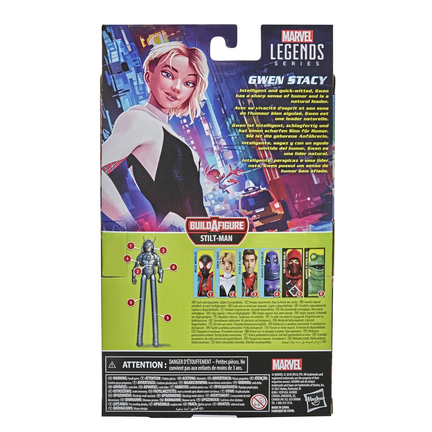 Hasbro Marvel Legends Spider-Man: Into the Spider-Verse Gwen Stacy 6-inch Action Figure Toy And Spider-Ham Mini-Figure
