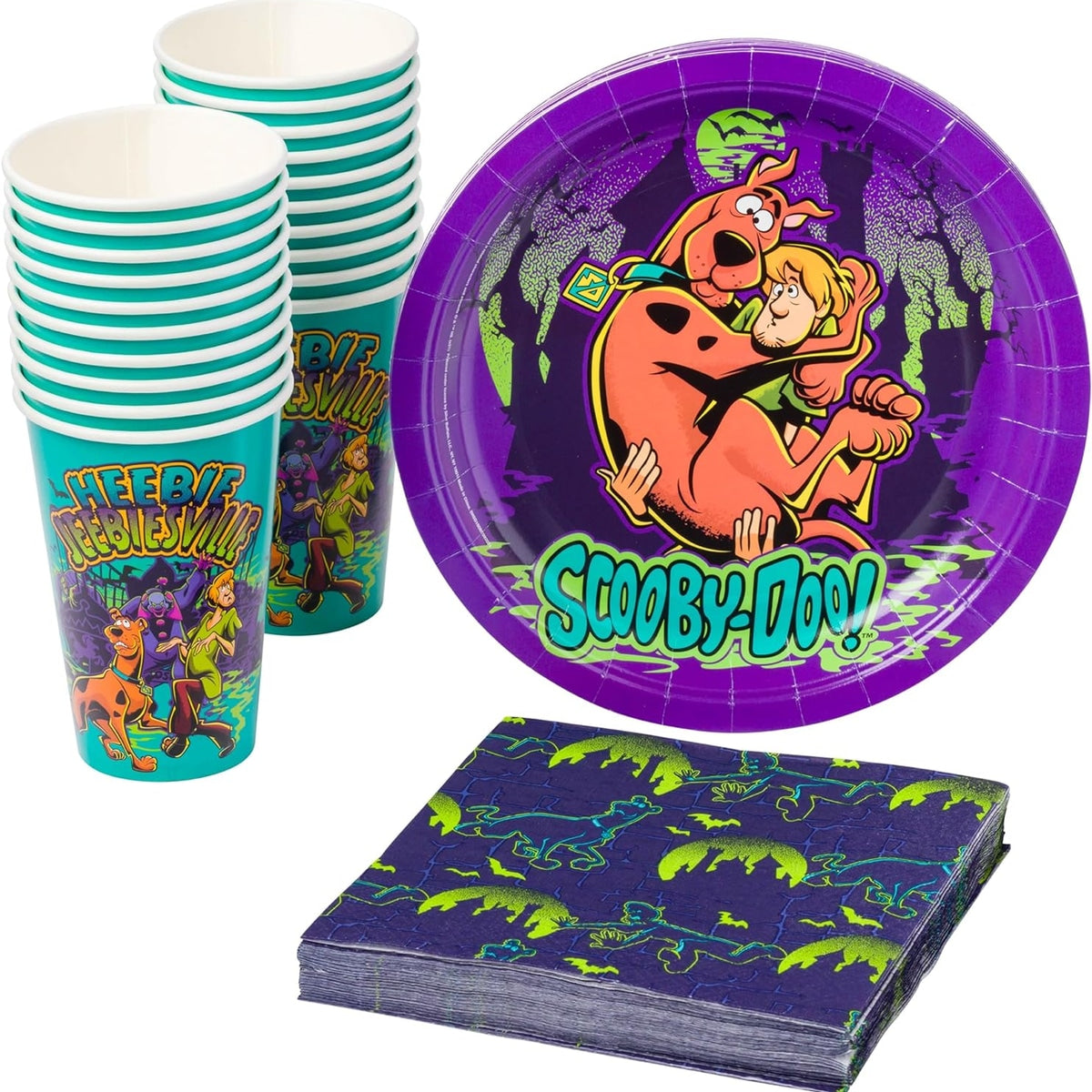 Scooby Doo Party Set - 20 Cups, 20 Plates, 20 Napkins