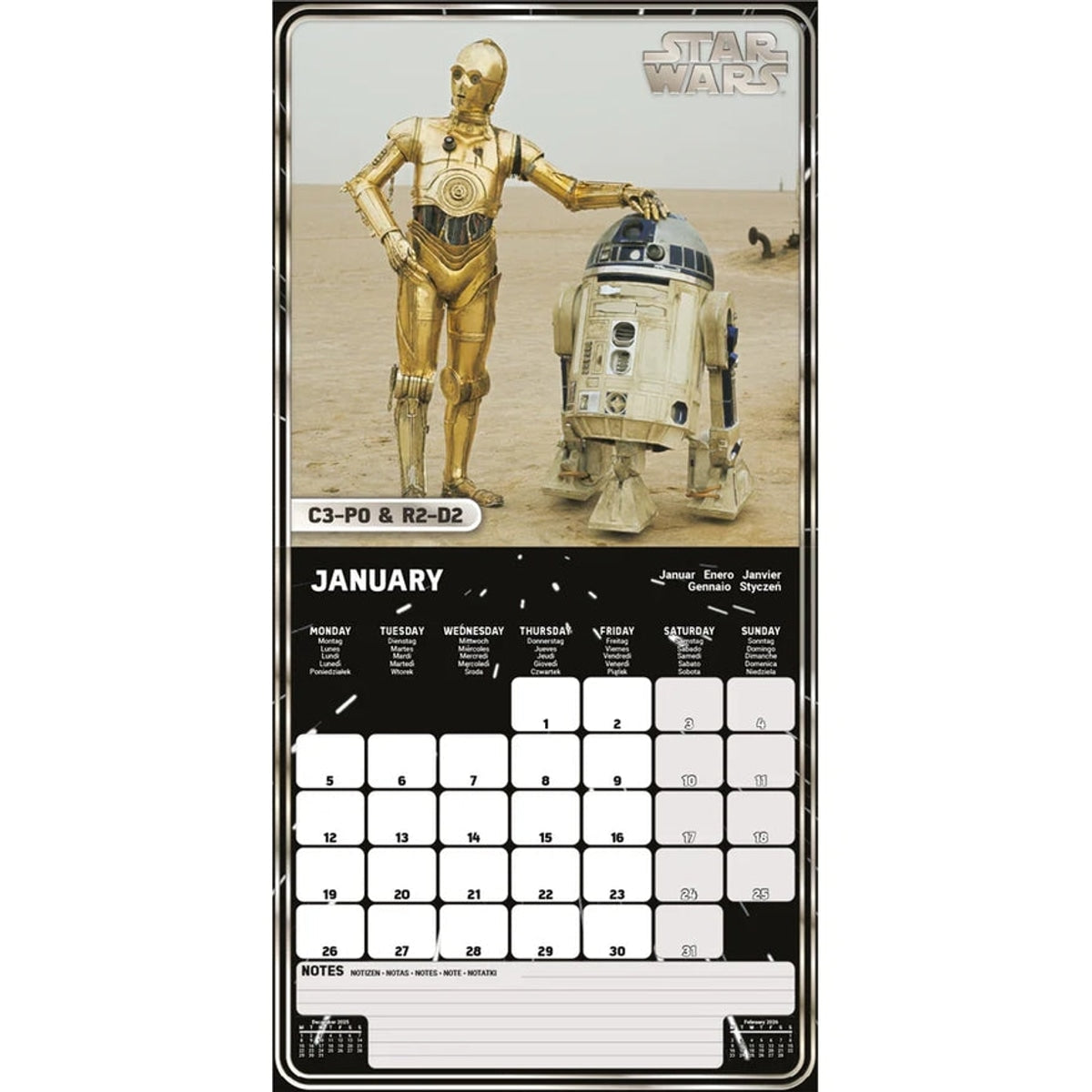 Star Wars (Classic) Official 2026 Square Calendar