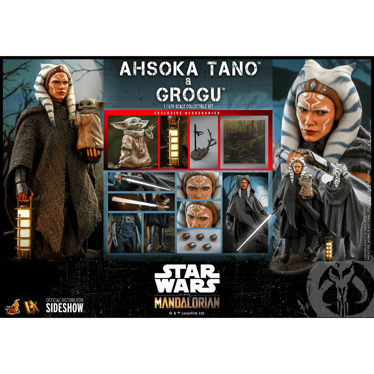 Star Wars The Mandalorian Ahsoka & Grogu Sixth Scale Hot Toys Set