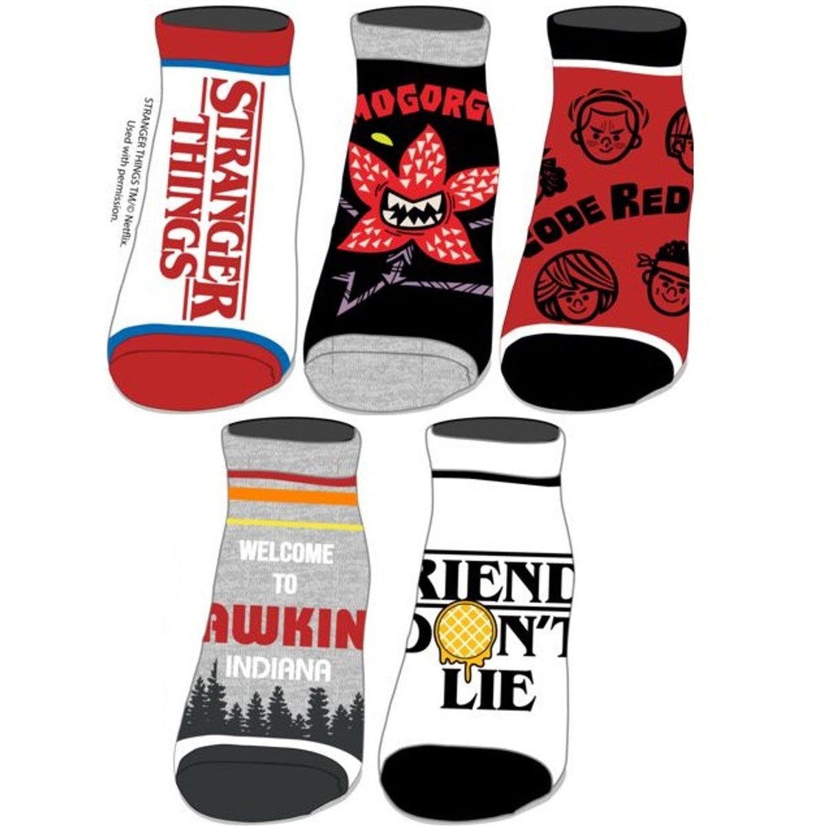 Stranger Things Ladies Ankle Socks 5 Pair