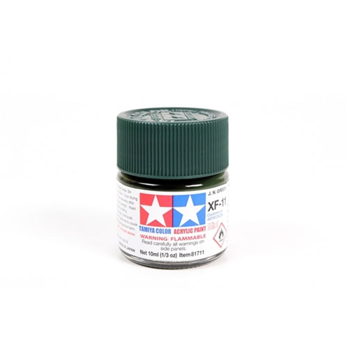 Tamiya Acrylic XF-11 Flat Japanese Navy Green Mini Bottle 10mL (1/3oz)