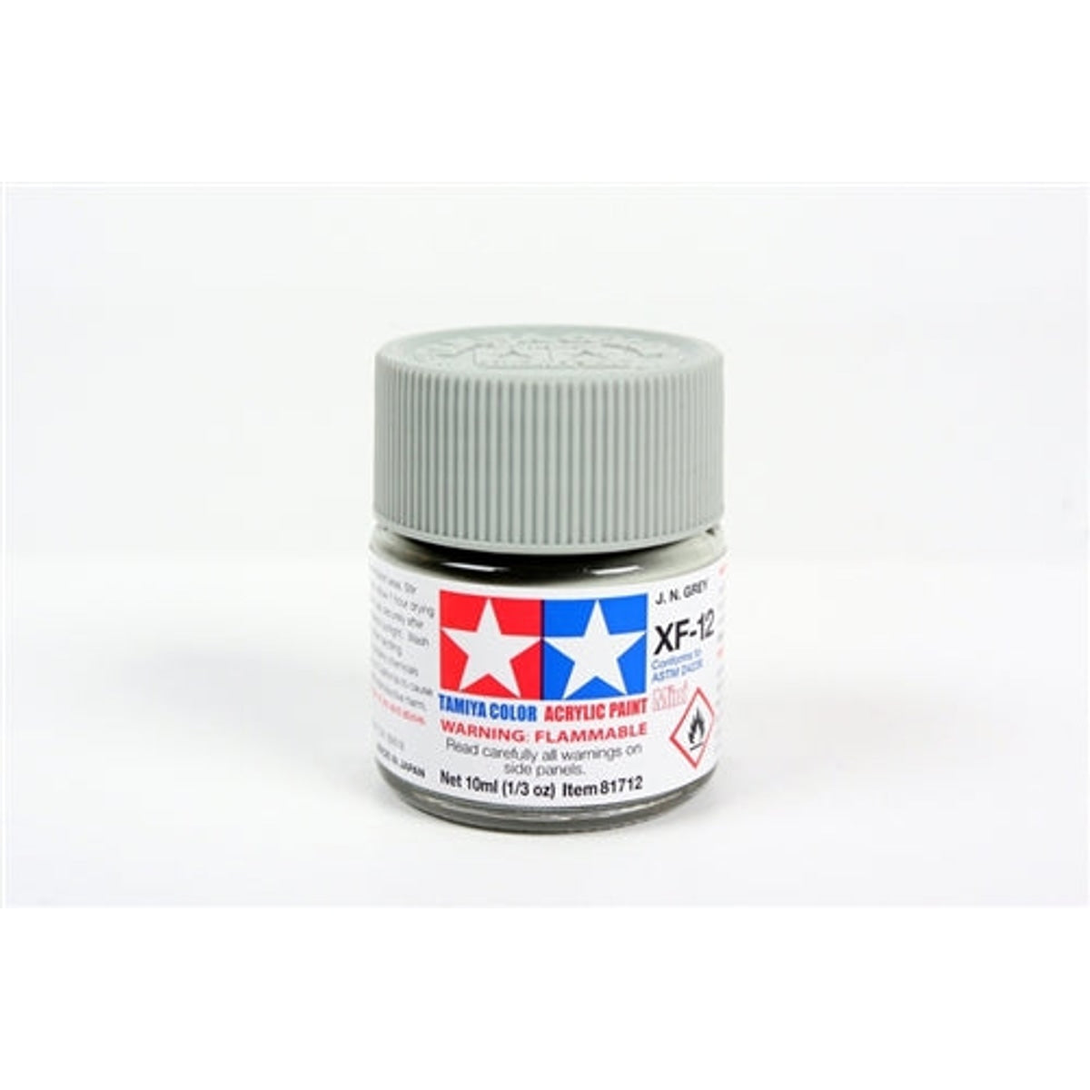 Tamiya Acrylic XF-12 Flat J.N. Gray Mini Bottle 10mL (1/3oz)