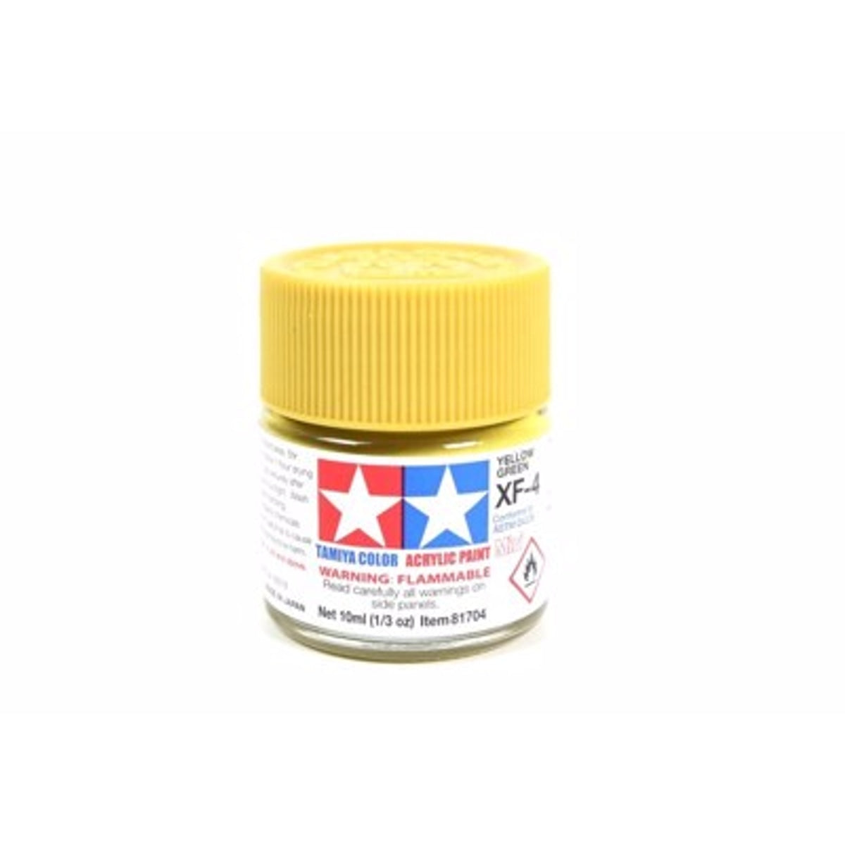 Tamiya Acrylic XF-4 Flat Yellow Green Mini Bottle 10mL (1/3oz)