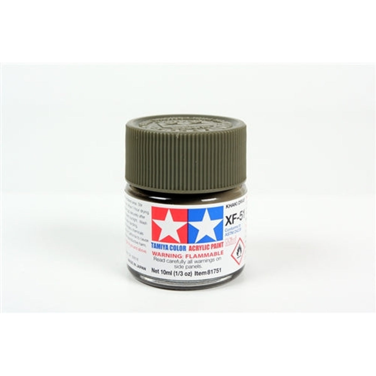 Tamiya Acrylic XF-51 Flat Khaki Drab Mini Bottle 10mL (1/3oz)