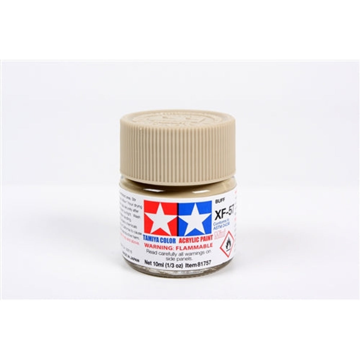 Tamiya Acrylic XF-57 Flat Buff Mini Bottle 10mL (1/3oz)