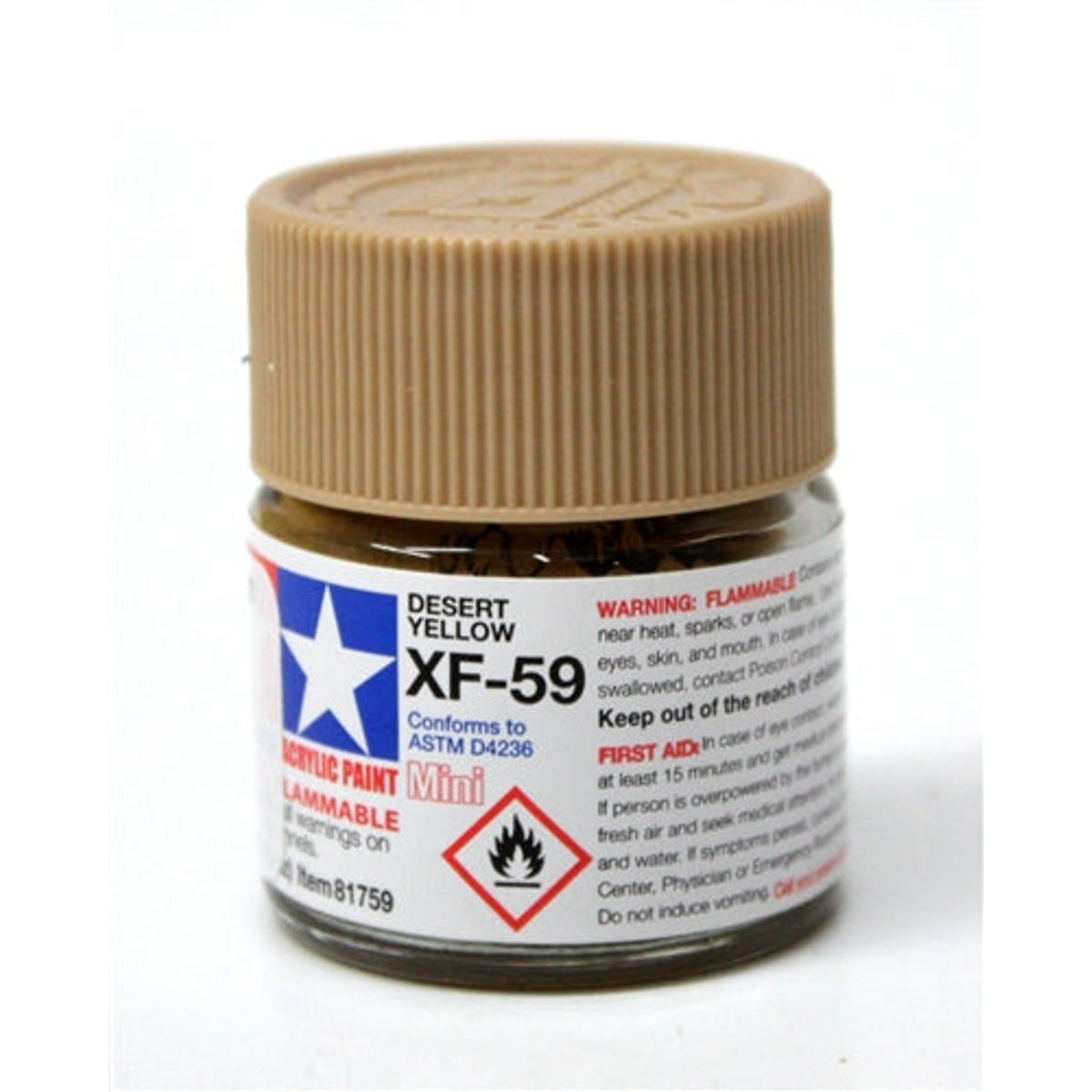 Tamiya Acrylic XF-59 Flat Desert Yellow Mini Bottle 10mL (1/3oz)